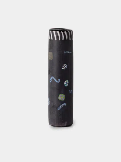 Richard Marquis Core Hand-blown Glass Vessel  Abask Luxury Gift In Black