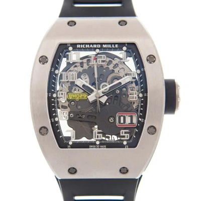 Richard Mille Rm 029 Titanium Automatic With Oversize Date Black Dial Men's Watch Rm029-ti In Metallic