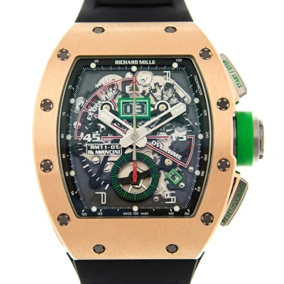Richard Mille Rm 11-01 Flyback Chronograph Roberto Mancini Automatic Black Dial Men's Watch Rm11-01 In Gold
