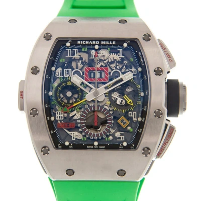 Richard Mille Rm 11-02 Flyback Chronograph Dual Time Zone Automatic Titanium Men's Watch Rm11-02 Ti In Green