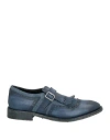 Richard Owen Richard Owe'n Man Loafers Slate Blue Size 8.5 Leather, Textile Fibers In Blue