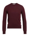 Richard Owen Richard Owe'n Man Sweater Burgundy Size 36 Virgin Wool In Burgundy