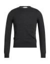Richard Owen Richard Owe'n Man Sweater Charcoal Size 36 Virgin Wool In Black