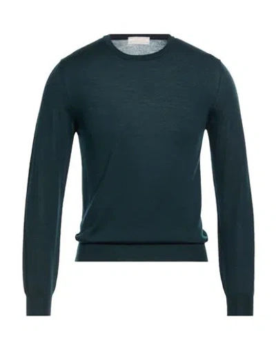 Richard Owen Richard Owe'n Man Sweater Deep Teal Size 36 Virgin Wool In Green