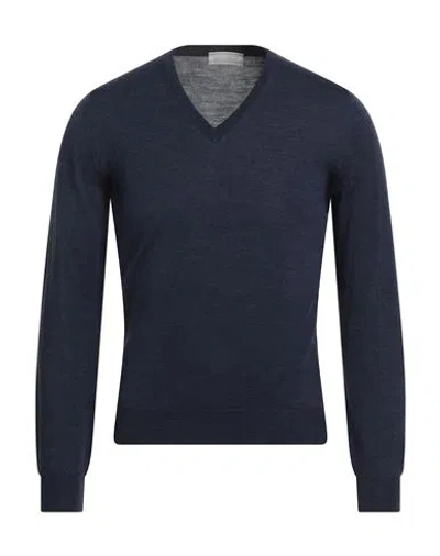 Richard Owen Richard Owe'n Man Sweater Navy Size 36 Virgin Wool In Blue