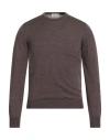 Richard Owen Richard Owe'n Man Sweater Taupe Size 36 Virgin Wool In Brown