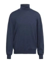 Richard Owen Richard Owe'n Man Turtleneck Navy Size 46 Virgin Wool In Blue
