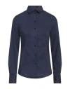 Richard Owen Richard Owe'n Woman Shirt Navy Size 2 Cotton, Polyamide, Elastane In Navy