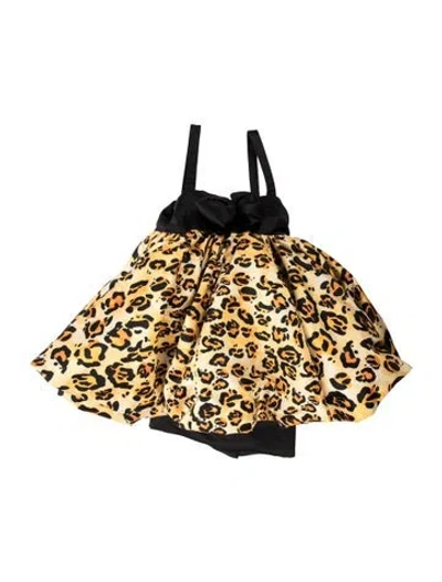 Pre-owned Richard Quinn Animal Print Mini Dress W/ Tags In Yellow