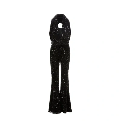 Richard Quinn Sequin Jumpsuit In Black