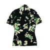 Richard Quinn Daisy Velour Short Sleeve Top - Black In Black