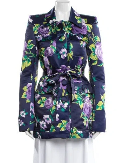 Pre-owned Richard Quinn Floral Print Coat In Multi