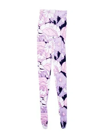 Pre-owned Richard Quinn Floral Print Wide Leg Pants W/ Tags In Pink