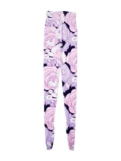 Pre-owned Richard Quinn Floral Print Wide Leg Pants W/ Tags In Pink