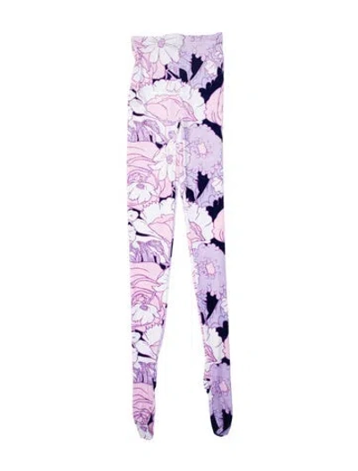 Pre-owned Richard Quinn Floral Print Wide Leg Pants W/ Tags In Pink