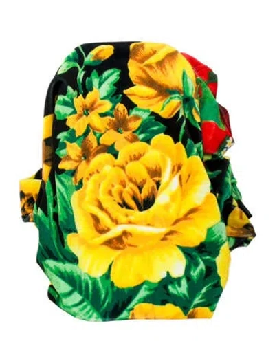 Pre-owned Richard Quinn Floral Print Wide Leg Pants W/ Tags In Yellow