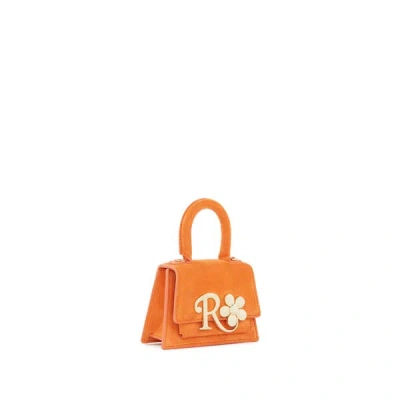 Richard Quinn Mini Suede Shoulder Bag In Orange