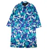 Richard Quinn Moire Multi Print Mac - Blue In Blue