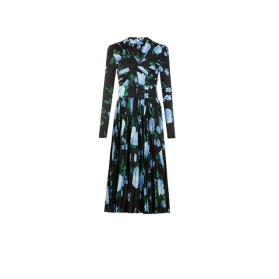Richard Quinn Pleated Midi Dress In Multi
