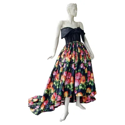 Pre-owned Richard Quinn Rare  Runway Finale Fabulous Floral Ballgown Nwt In Black