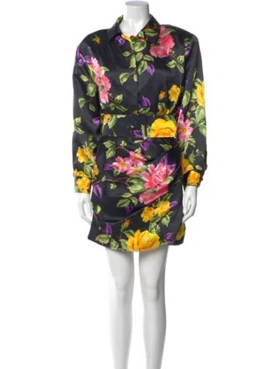 Pre-owned Richard Quinn Silk Mini Dress In Multi
