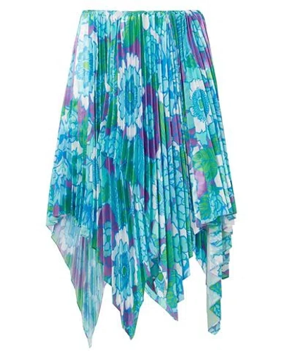 Richard Quinn Woman Midi Skirt Azure Size 6 Polyester Resin In Blue