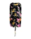 Richard Quinn Woman Mini Dress Black Size 4 Polyester, Elastane In Black