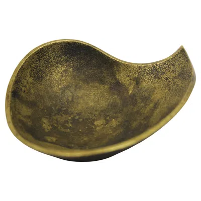 Pre-owned Richard Rohac Bronze Bowl In Teardrop Shape By , 1950 In Gold