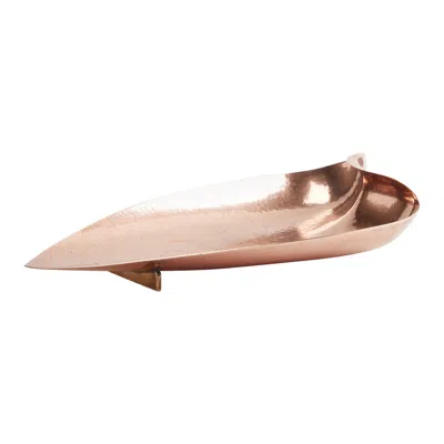 Pre-owned Richard Rohac Leaf-shaped Copper Dish By , Handmade In Austria, 1950s In Sand