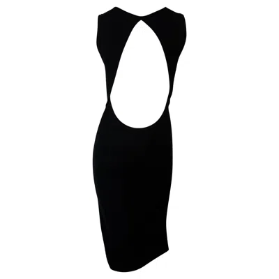 Pre-owned Richard Tyler Late 1990s  Backless Cutout Black Bodycon Knit Dress M