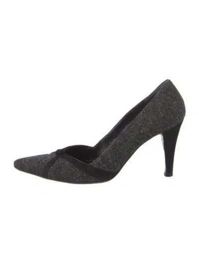 Pre-owned Richard Tyler Leather Printed Pumps In Gray