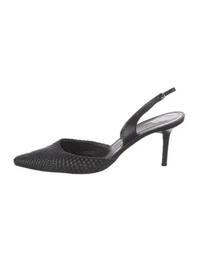 Pre-owned Richard Tyler Leather Slingback Pumps In Black