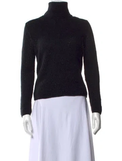 Pre-owned Richard Tyler Merino Wool Turtleneck Sweater In Black
