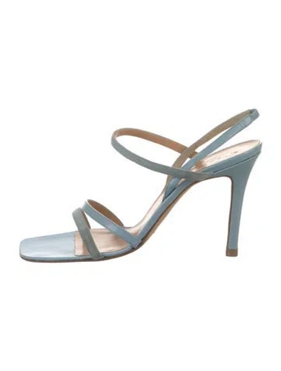 Pre-owned Richard Tyler Satin Sandals In Blue