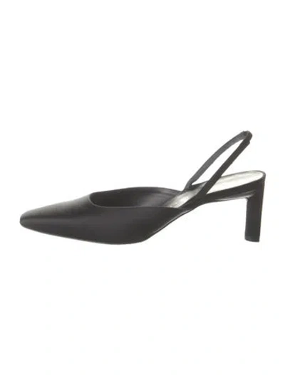 Pre-owned Richard Tyler Satin Slingback Pumps In Black
