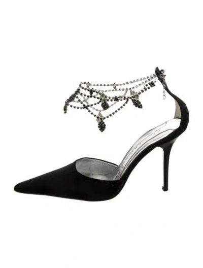 Pre-owned Richard Tyler Suede D'orsay Pumps In Black