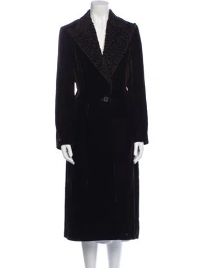 Pre-owned Richard Tyler Vintage 1990's Faux Fur Coat In Black