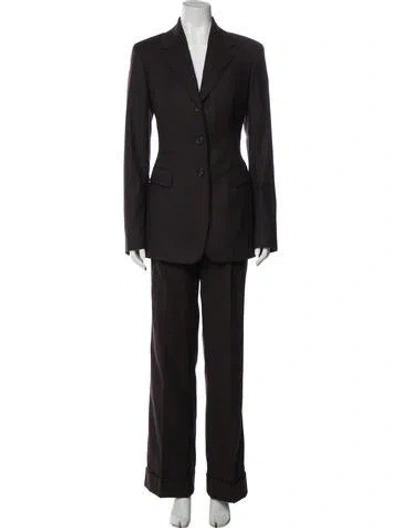 Pre-owned Richard Tyler Vintage 1990's Pantsuit In Burgundy