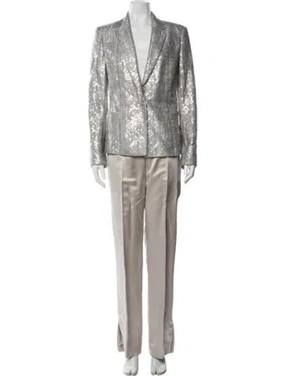 Pre-owned Richard Tyler Vintage 1990's Pantsuit In Gray
