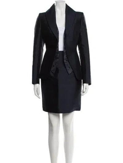 Pre-owned Richard Tyler Vintage 1990's Skirt Suit In Blue