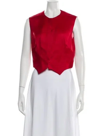 Pre-owned Richard Tyler Vintage 1990's Vest In Red