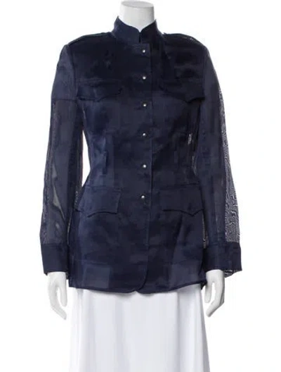 Pre-owned Richard Tyler Vintage 1996 Utility Jacket In Blue