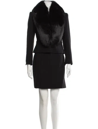 Pre-owned Richard Tyler Vintage 2000's Skirt Suit In Black