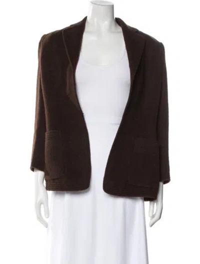 Pre-owned Richard Tyler Vintage Alpaca Jacket In Brown