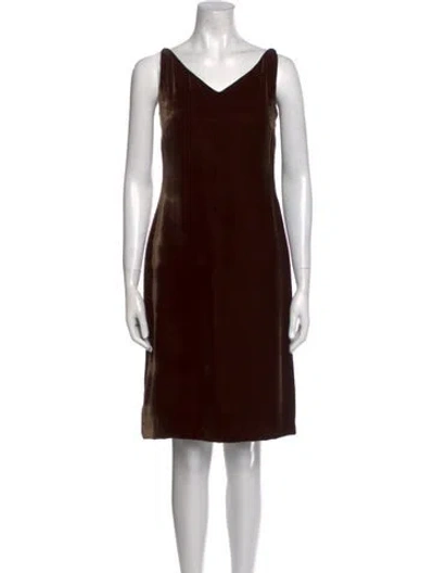 Pre-owned Richard Tyler Vintage Knee-length Dress In Brown