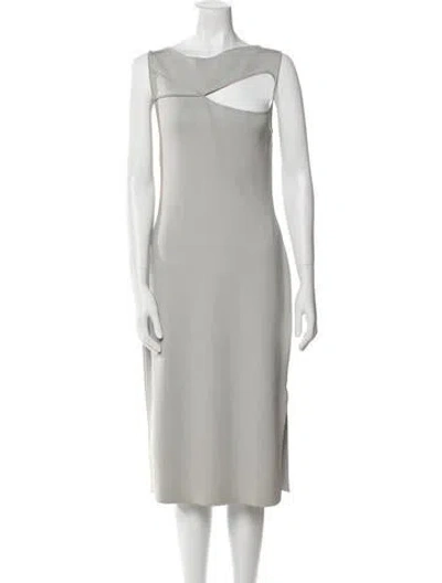 Pre-owned Richard Tyler Vintage Knee-length Dress In Gray