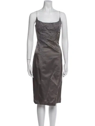 Pre-owned Richard Tyler Vintage Knee-length Dress In Gray