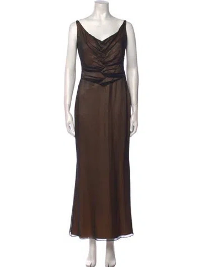 Pre-owned Richard Tyler Vintage Long Dress In Black