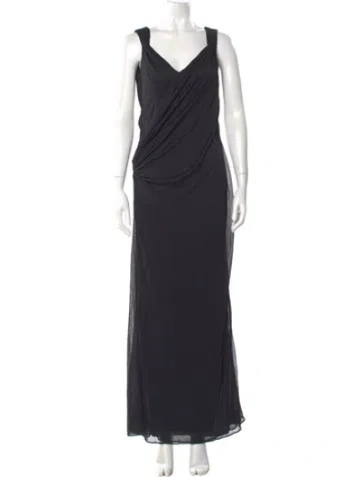 Pre-owned Richard Tyler Vintage Long Dress In Black