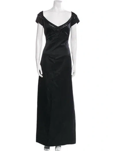 Pre-owned Richard Tyler Vintage Long Dress In Black